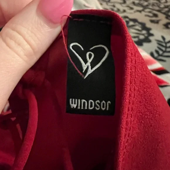 Windsor Faux Wrap Lace-Up Back Asymmetrical Dress | Size Large - Picture 9 of 11